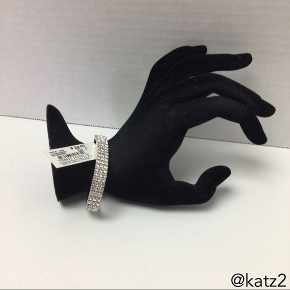 BT Jeweled Clear Rhinestone 3-Row Expansion Bracelet - Picture 3 of 8